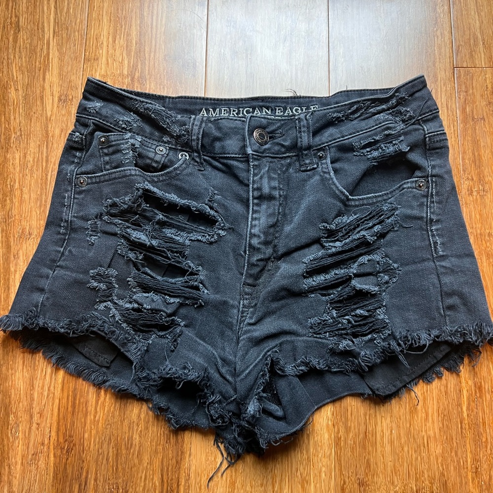 American Eagle Women’s Super Stretch Black Shorts Size 0